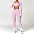 Women's Long Sleeve Crop Top & High-Waist Legging Set