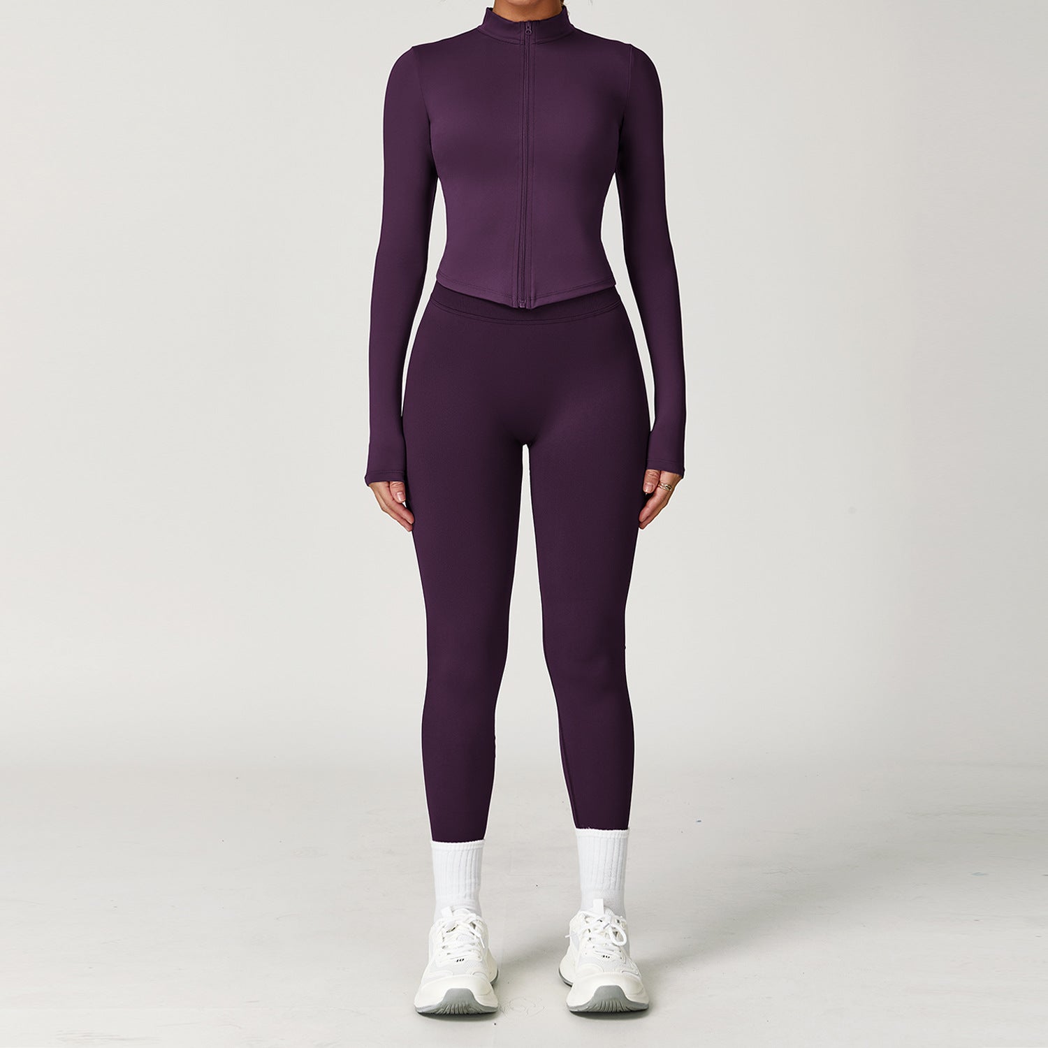 Cropped Full-Zip Long Sleeve Active Jacket