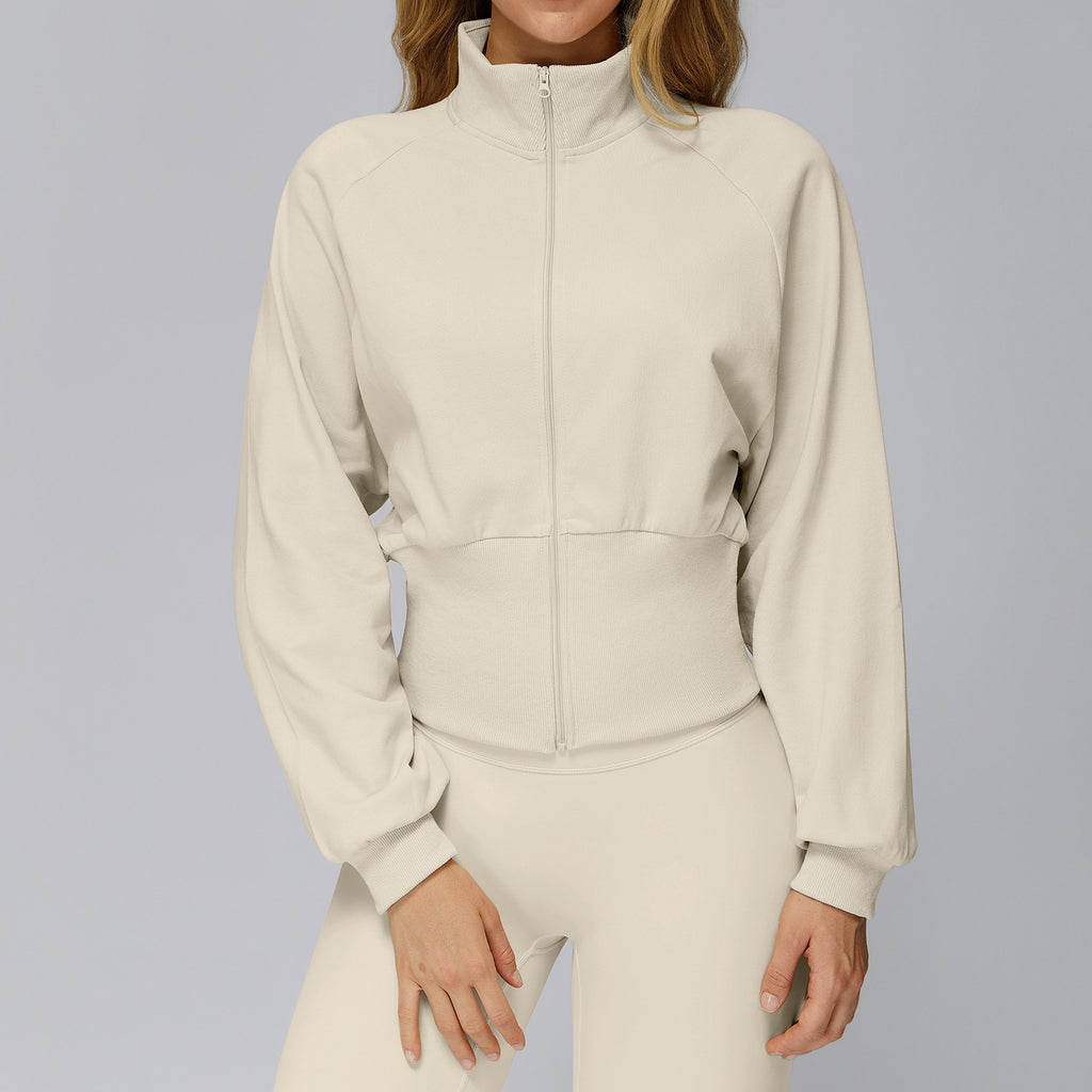 Cropped Zip-Up Sweatshirt Jacket