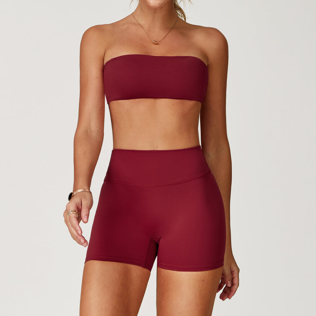 Seamless Bandeau & High-Waist Shorts Set