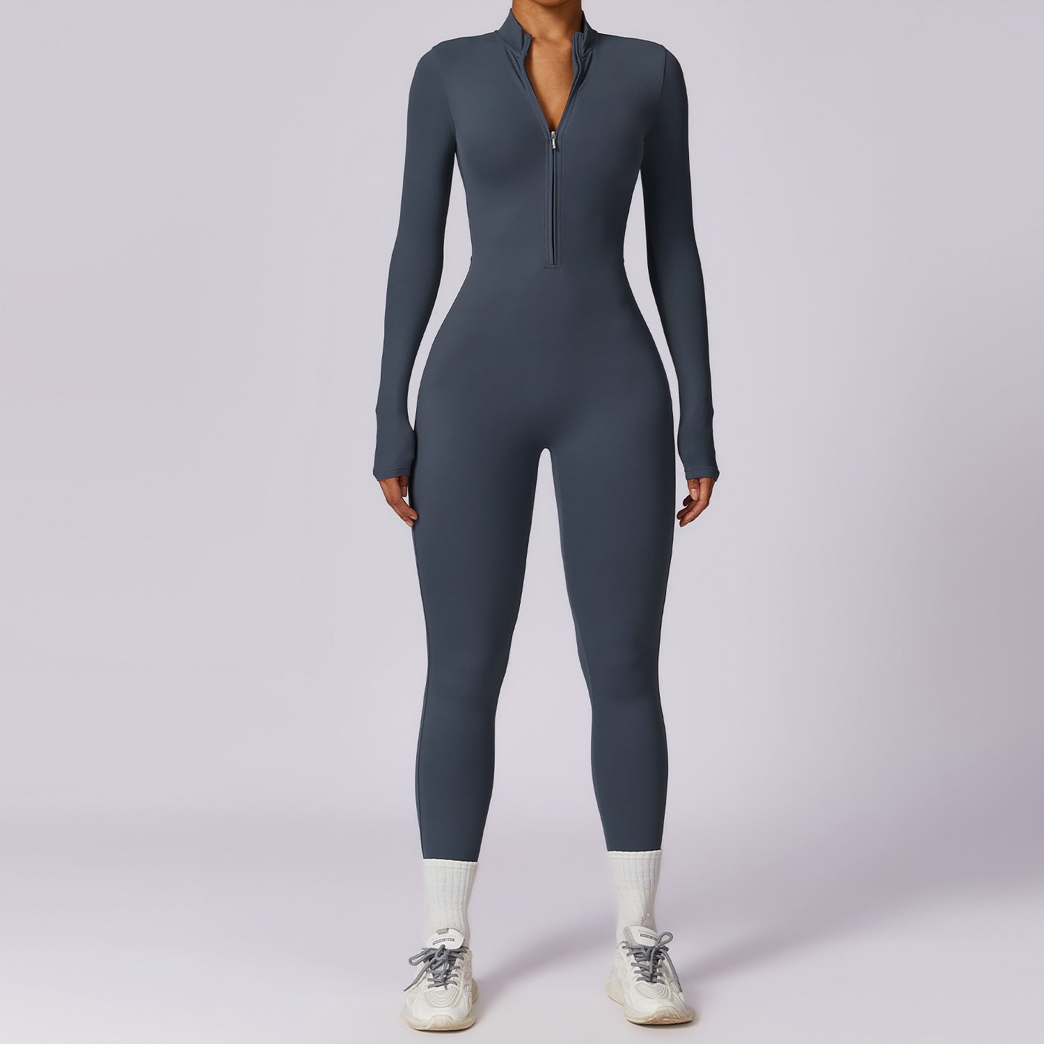 Long Sleeve Zip-Up Active Jumpsuit