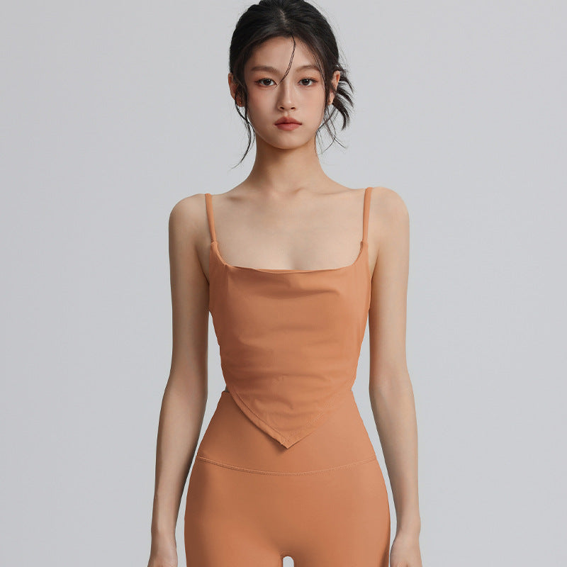 Asymmetric Hem Spaghetti Strap Crop Top
