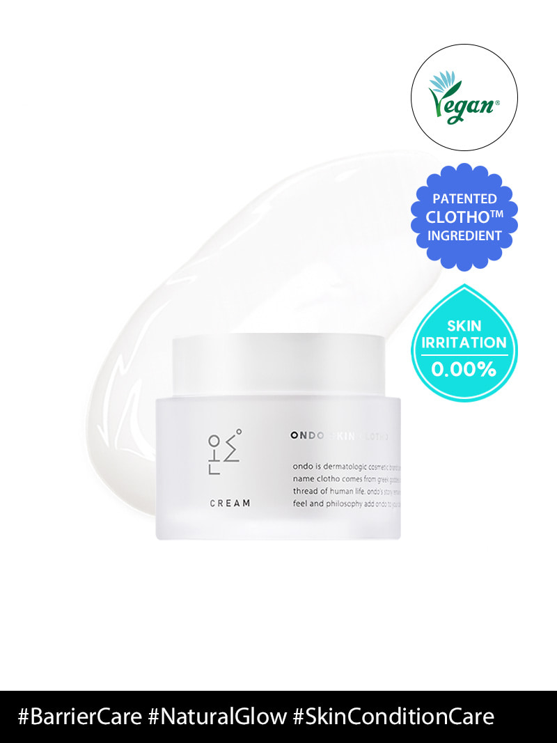 ONDO SKIN CLOTHO CREAM on a white background with details