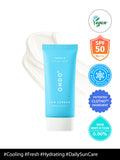 Blue sunscreen tube with Ondo branding on a white background