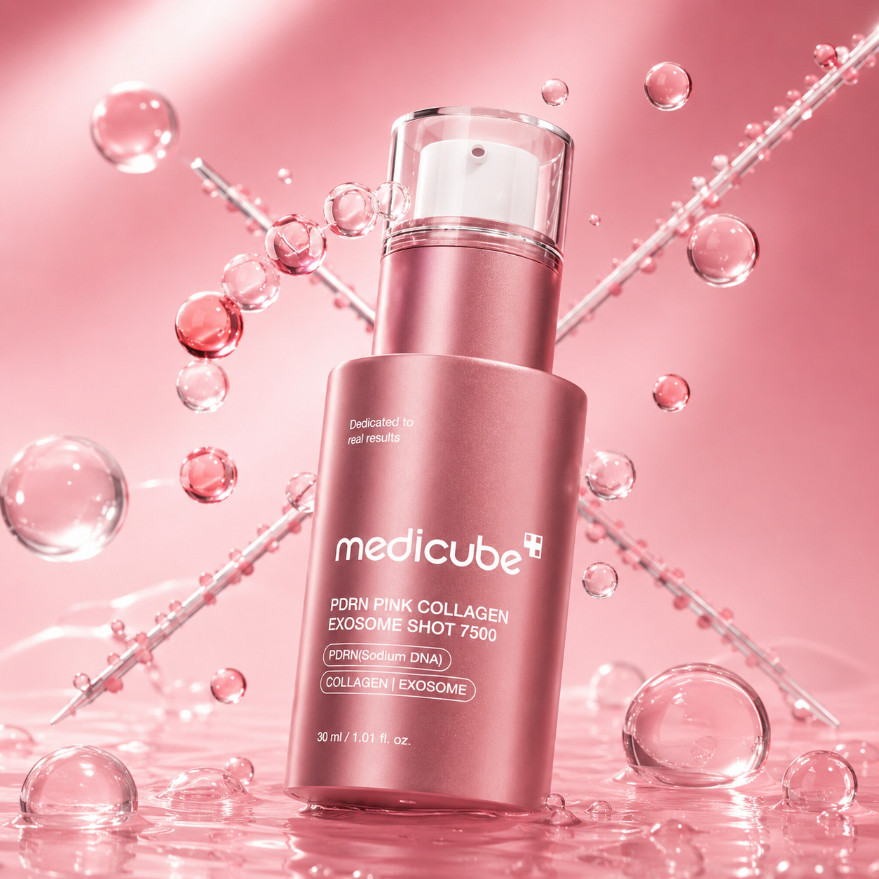 Medicube PDRN Pink Collagen Exosome Shot 7500 – 30ml Serum with Sodium DNA, Collagen & Exosome | Anti-Aging Skin Booster