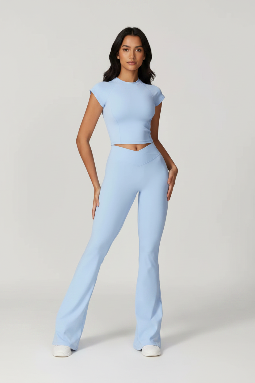 Ribbed Flare Legging Set