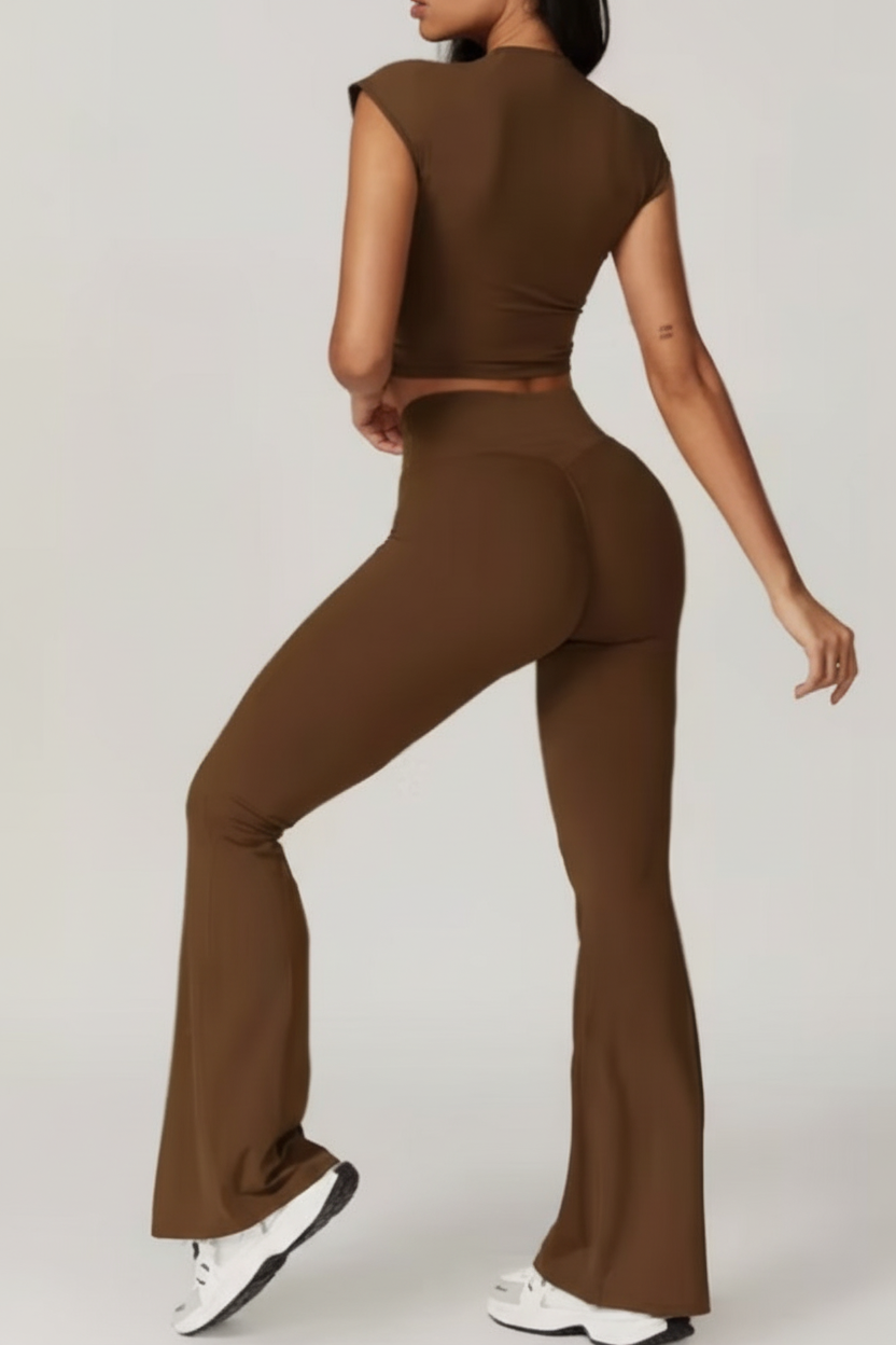 Brown Flare Set Back
