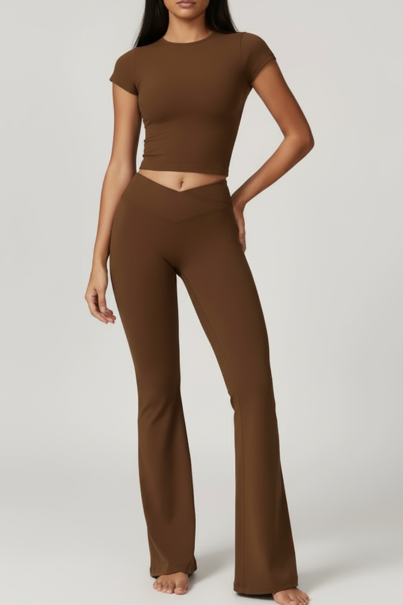 Ribbed Flare Legging Set
