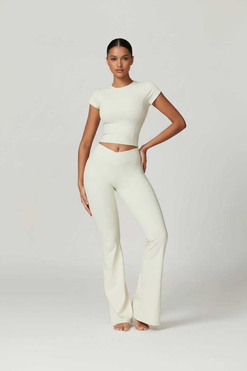 Ribbed Flare Legging Set