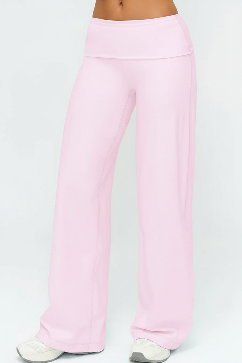 Enhanced Baby Pink Yoga Pants Three-Quarter