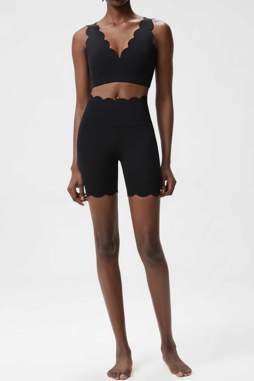 Enhanced Black Two-Piece Activewear Set