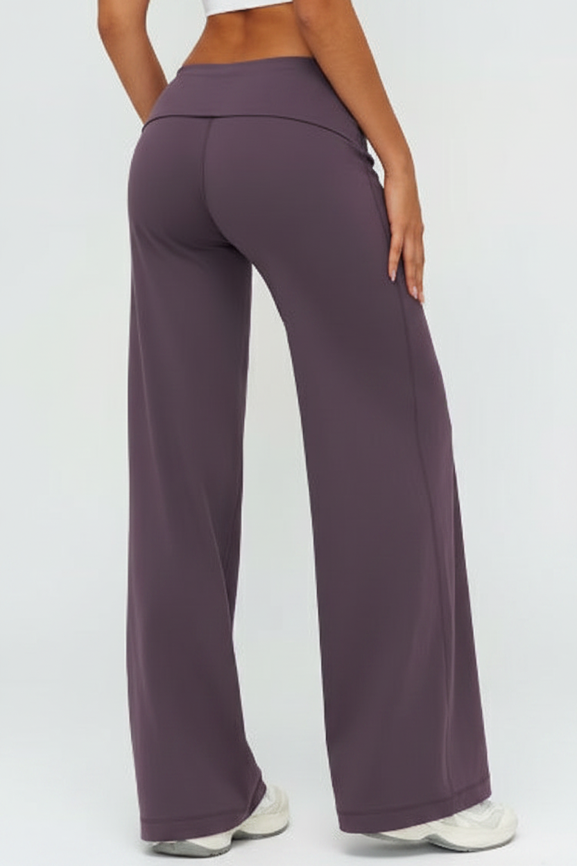 Enhanced Dusty Mauve Yoga Pants Rear Three-Quarter