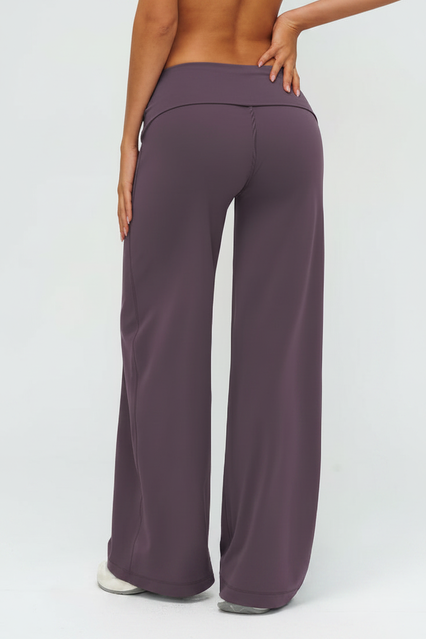Enhanced Dusty Mauve Yoga Pants Straight Rear