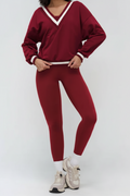 Varsity Trim Two-Piece Sweatshirt & Leggings Set