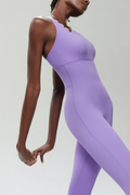 Scallop-Trim Full-Length Unitard