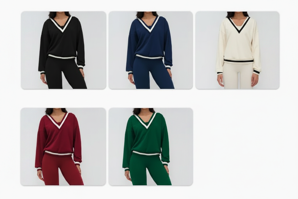 Enhanced V-Neck Sweater Collage