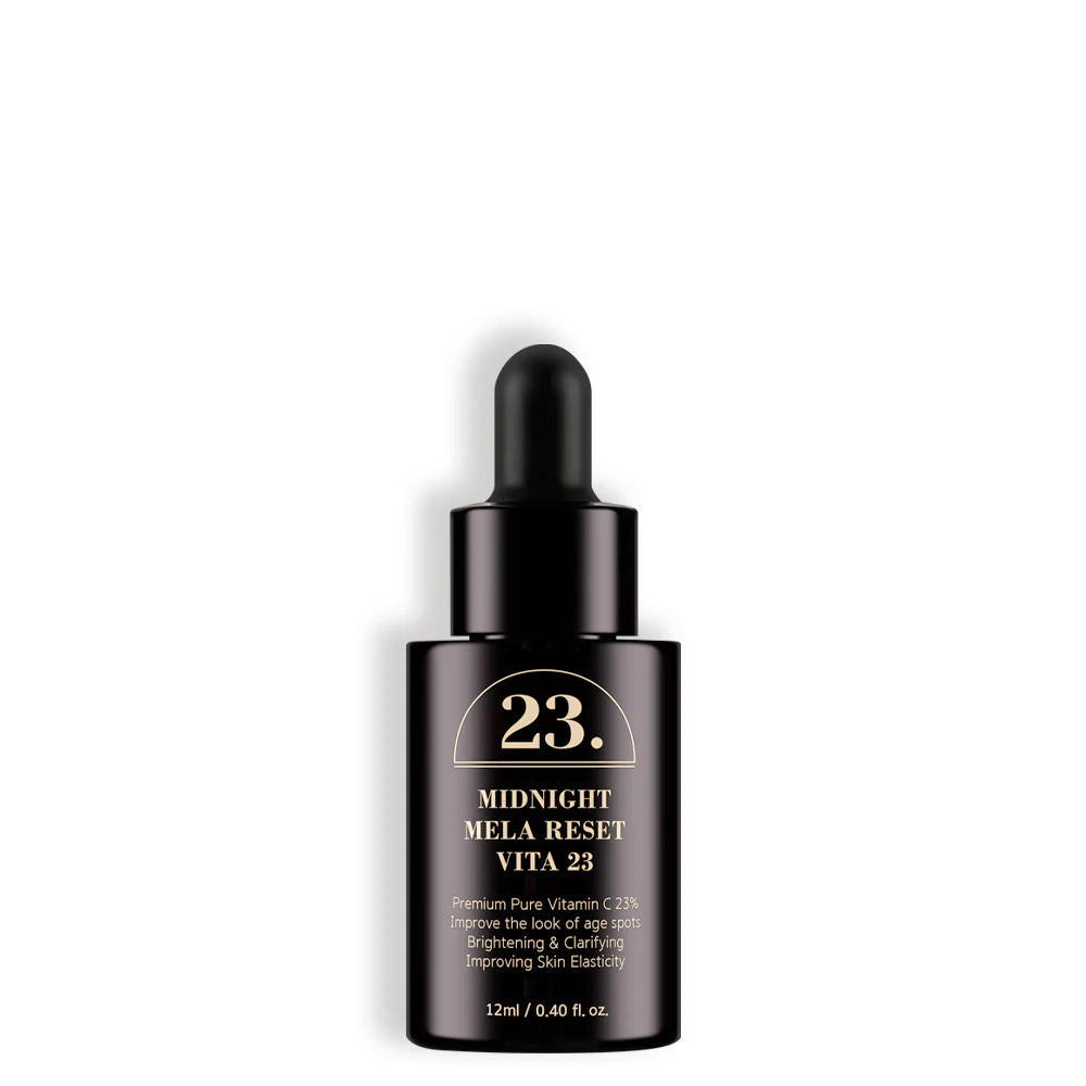 Vita 23 skincare serum bottle on a white background