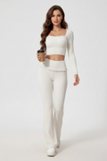 Ruffle Trim Long Sleeve Set